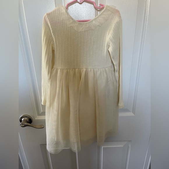 Zara Dresses Zara Toddler Girl Cream Dress With Tulle Overlay Size